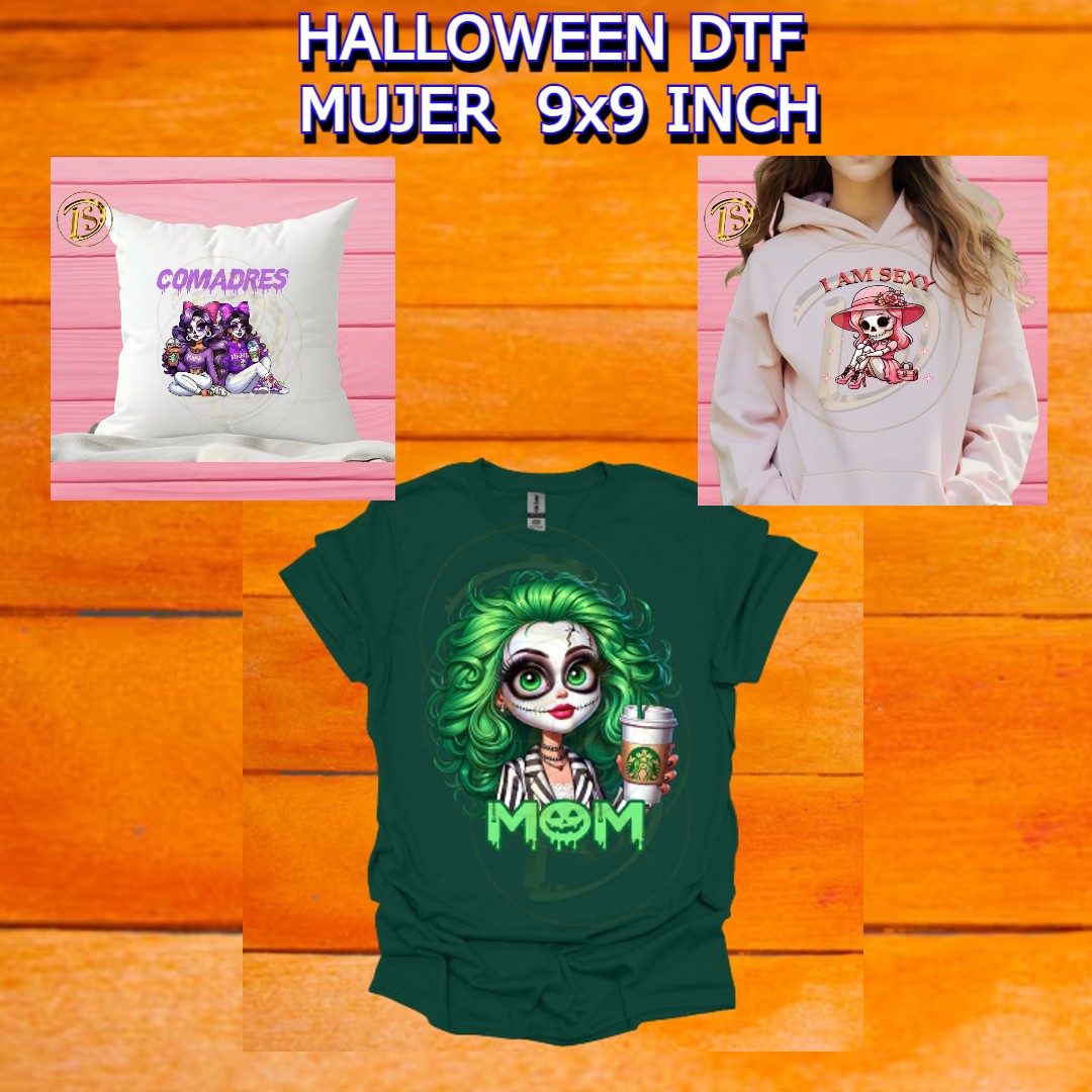 DTF HALLOWEEN 10X10 INCH MUJER